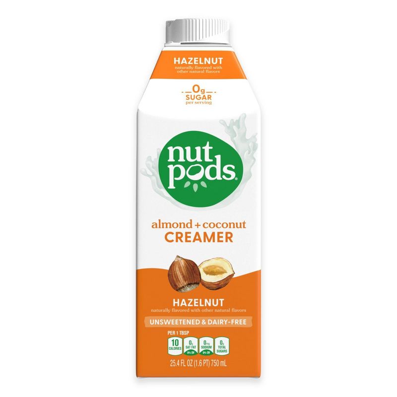 nutpods Unsweetened Hazelnut Creamer - 25.4 fl oz, 1 of 12