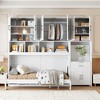 Twin Size Murphy Bed with Closet, Drawers and Desk - 2 of 4