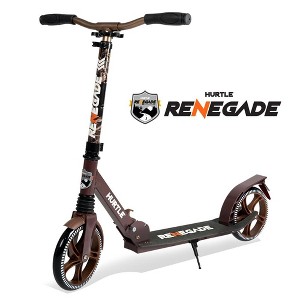 Hurtle Foldable Kick Scooter - Lightweight Alloy Deck with High Impact Wheels - Adjustable Handlebar - 1 of 4
