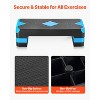 VEVOR Aerobic Exercise Step Platform, 28-Inch Workout Aerobic Stepper, Height Adjustable Fitness Training Step Deck Trainer with 4 Risers, Blue&Black - 4 of 4