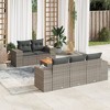 vidaXL Patio Sofa Set with Cushions Outdoor Furniture 6 Piece Poly Rattan - Gray - 2 of 4