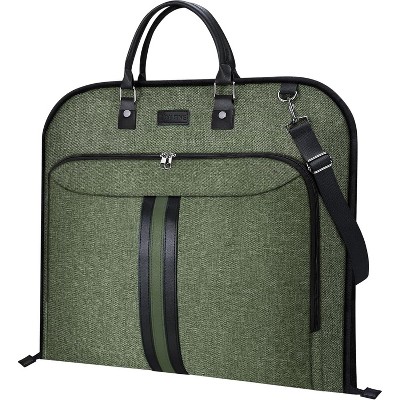 Moulyan Waterproof Garment Bag For Travel - Carry On Suit Bag With Hanging Straps Green