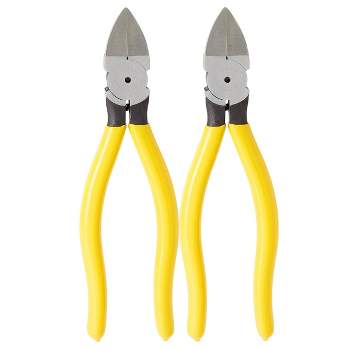 2 Pack CR-V Wire Flush Cutters, Soft Wire Side Cutters for Jewelry Making (Yellow, 7.5 Inch)