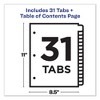 Avery Customizable TOC Ready Index Black and White Dividers, 31-Tab, 1 to 31, 11 x 8.5, 1 Set - 4 of 4