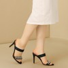 Allegra K Women's Glitter Rhinestone Stiletto Heels Sandals - 2 of 4