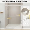 Zevemomo56"-60"Wx72"H Double Sliding Shower Door,with 1/4" (6mm)Thick Clear Tempered Glass, ilent Soft-Close Shatterproof,Stainless Steel Handle - 4 of 4
