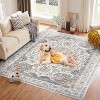 Acekool Washable Area Rug, Non-Slip Vintage Floral Carpet, Retro Machine Washable Floor Mat for Living Room, Bedroom, Entryway - 3 of 4