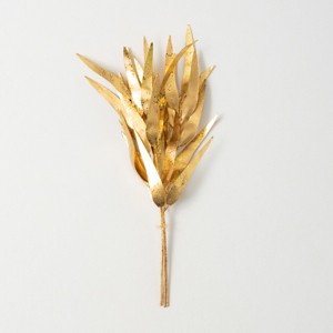 Artificial Gold Eucalyptus Blade Bundle Gold 17"H - 1 of 3