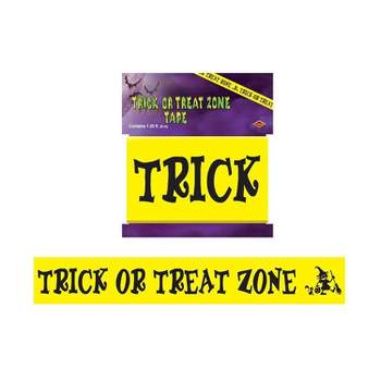 Beistle 3" x 20' Trick Or Treat Zone Party Tape Yellow 5/Pack 00120