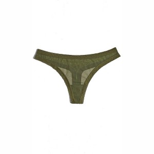 Women's Mesh Lace Trim Thong Panty - Blush Lingerie - 1 of 1