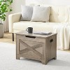 Retro Wooden Storage Chest with 2 Safety Hinges, Loads 300 lb, Easy Assembly, Storage Ottoman Bench for Bedroom Entryway Living Room - 2 of 4