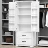 Kitchen Pantry Cabinet with 2 Drawers, 8 Door Shelves, Adjustable Shelves, Embossed Texture Freestanding Storage Hutch for Dining Room - 3 of 4