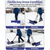 36" Heavy-Duty Snow Pusher Shovel with Wheels, Snow Pusher Hand Plow for Snow Removal, 5 Level Adjustable Handle & 7-Position Angled Blade - 4 of 4