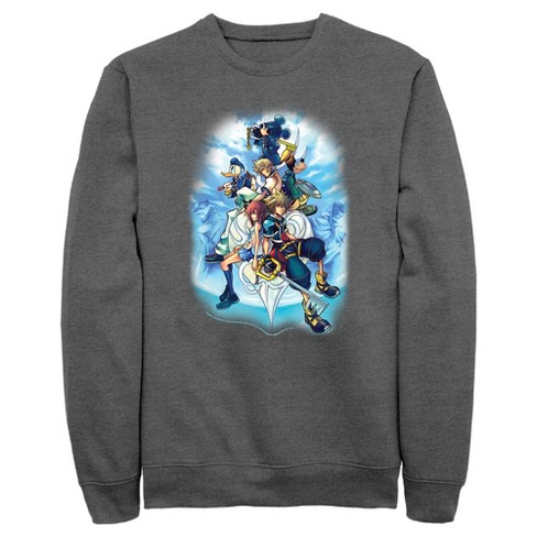 Men s Kingdom Hearts 2 Box Art Sweatshirt Charcoal Heather 2x