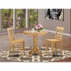 Counter Height Dining Set - 3 Piece Table & Chair Set - Small Space Kitchen Table - Oak Finish - 2 of 4