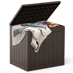 FURNIinspire Deck Boxes, Portable Storage Box with Waterproof Function for Patio Furniture, Garden Tools, All Weather Use, Brown, 22"*17.1"*20.9" - 1 of 4