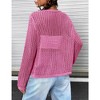 Womens Lightweight Crochet Cardigan Tie Front Shrugs Knit Cardigan Crop Tops Long Sleeve Mesh Sweaters Summer Beach Cover Up - Rose S - 2 of 4