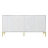 Bella Depot 59.8" Carved 4-door Sideboard Handleless Press-to-Open Design Buffet Cabinet - 4 of 4