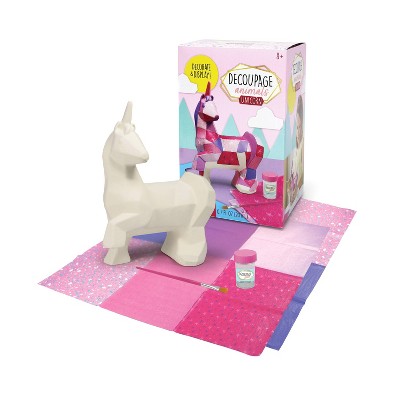 Bright Stripes Decoupage Animals - Unicorn