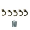 Unique Bargains DIY Bathroom Coat Towel Curtain Zinc Alloy Hooks Bronze Tone 5 Pcs - 2 of 4