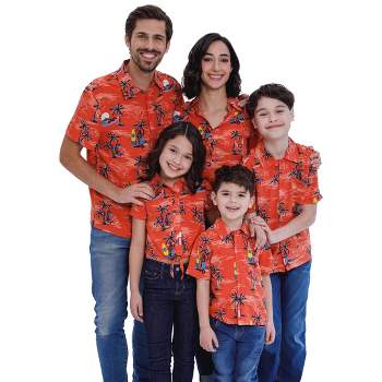 Marvel Spider-Man Hawaiian Matching Family Hawaiian Button Down Dress Shirt Toddler