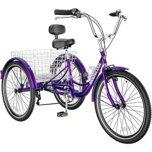 Docred Adult Tricycles 3 Wheel 7 Speed 20/24/26 inch Cruise Bike Adults Tricycle with Basket Recreation Shopping Exercise for Seniors Women Men - 1 of 4