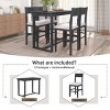 Farmhouse 5-Piece Counter Height Dining Set, Solid Wood Rectangular Table & 4 Upholstered Chairs, 47.2" for Small Dining Room-3irtyhousy - 3 of 4