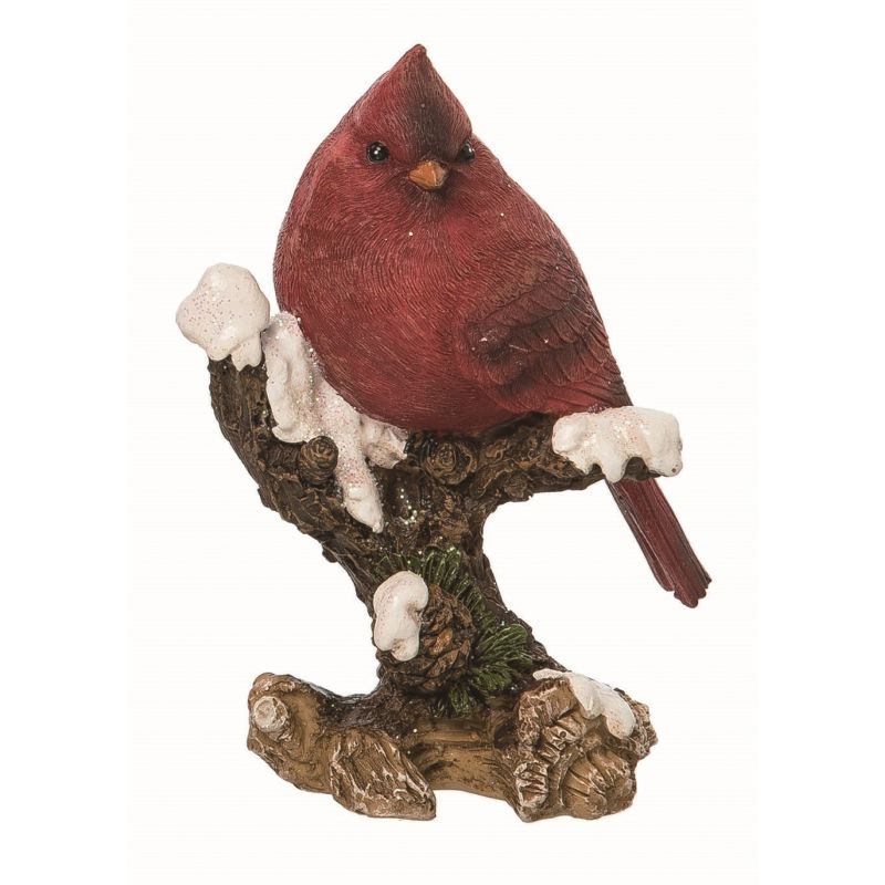 Transpac Resin Red Christmas Snowy Branch Cardinal Figurine, 1 of 2