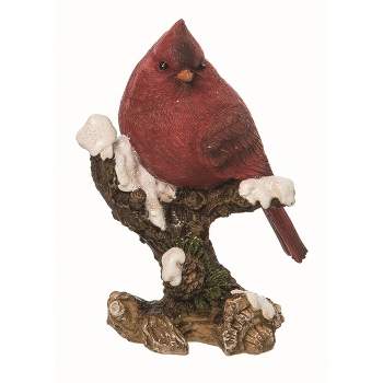 Transpac Resin Red Christmas Snowy Branch Cardinal Figurine
