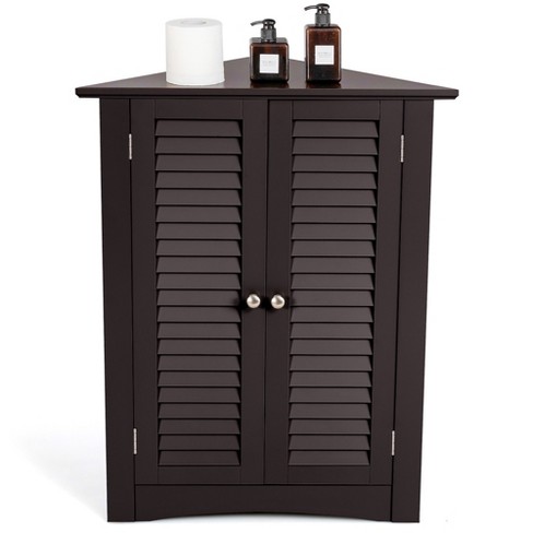 Buy U-HOOME Small Bathroom Storage Corner Floor Cabinet with Doors