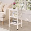 VECELO Modern X-Design Nightstand, End/Side Table with 3 Storage Shelves for Bedroom or Living Room - 2 of 4