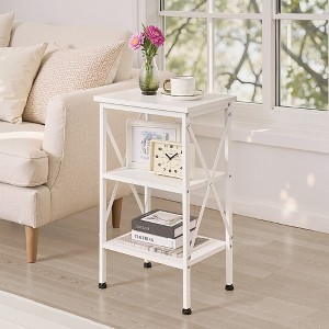 VECELO Modern X-Design Nightstand, End/Side Table with 3 Storage Shelves for Bedroom or Living Room - 1 of 4