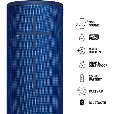 Ultimate Ears MEGABOOM 3 Portable Wireless Bluetooth Speaker (Powerful Sound + Thundering Bass, Bluetooth, Magic Button, Waterproof, Battery 20 Hours) - Lagoon Blue - Thumbnail 5