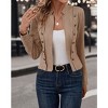 Women's Faux Suede Leather Jacket 2024 Fall Winter Clothes Casual Business Long Sleeve Blazer Jacket Coat - 3 of 4