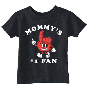 Toddler Funny T Shirts Mommys Number 1 Fan Sarcastic Mothers Day Graphic Novelty Tee For Young Kids - Crazy Dog Toddler T Shirt Gift for Mom - 1 of 4