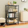 SKONYON 5-Tier Storage Shelves, Foldable Metal Shelving Units for Garage Kitchen Bakers, Collapsible Organizer Rack, Heavy Duty on Wheels - 2 of 4
