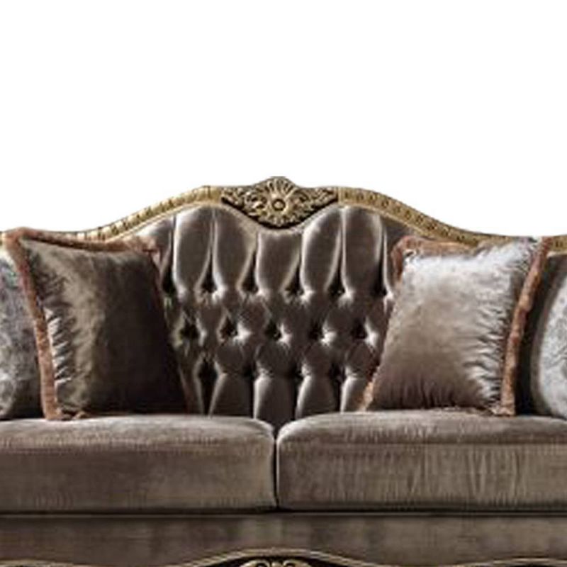 75&#34; Betria Sofa Light Green Velvet, Gold and Black High Gloss Finish - Acme Furniture, 4 of 7