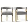 Upholstered Dining Chair Set Of 2,Chenille Dining Chair With Gold Metal Leg Morden Design For Kitchen  Dining Room Or Living Room-Tanpinhause - 2 of 4