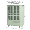 Display Storage Cabinet with Tempered Glass Door,Kitchen Cabinet,Modern Wooden Storage Sideboard Cupboard for Living room-Maison Boucle - 4 of 4