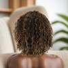 Unique Bargains Women's Medium Wave Curly Hair Wig 200 Real Human Hair 12in Yellow Brown 1 Pc - 3 of 4