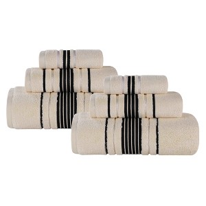 Zero Twist Cotton Solid and Jacquard Bathroom Towel Set by Blue Nile Mills - 1 of 4