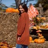 Women's Burnt Orange Open Front Patch Pocket Longline Cardigan - Cupshe - 4 of 4