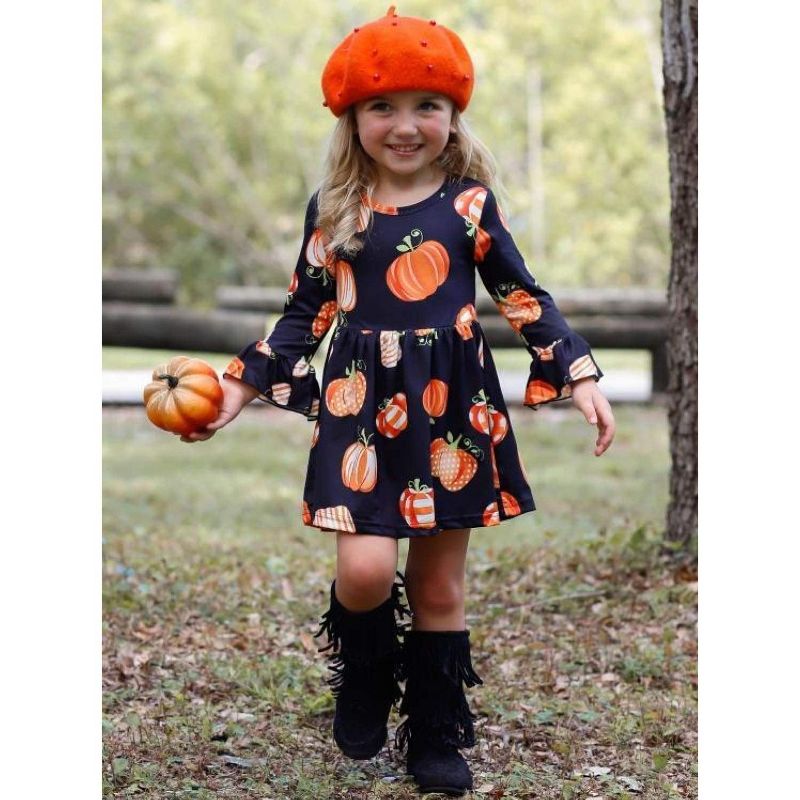 Girls Blessed & Pumpkin Obsessed Dress - Mia Belle Girls, 4 of 6