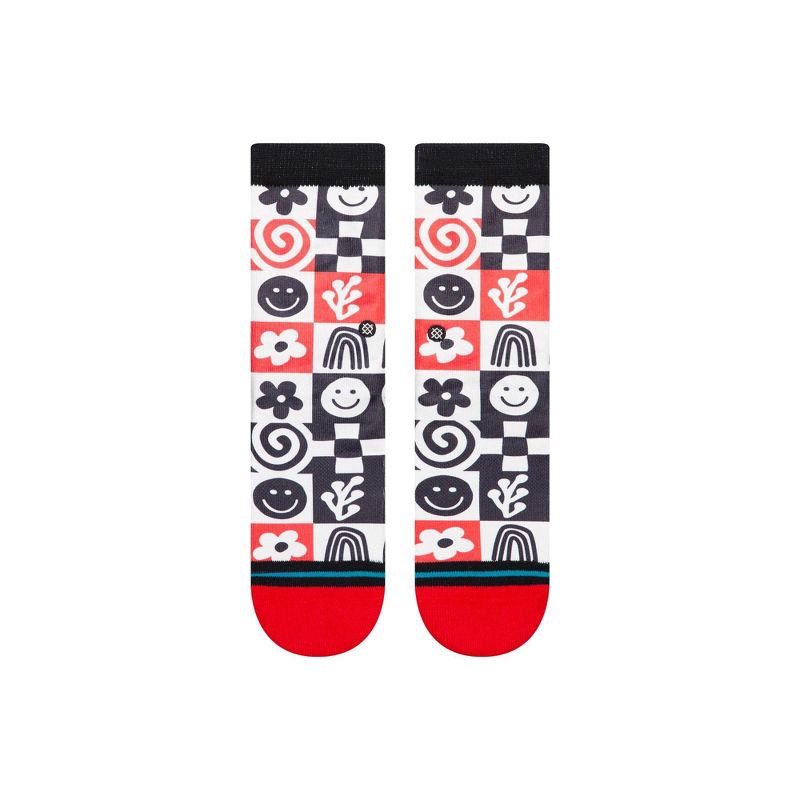 Stance Kids&#39; Icon Crew Socks - Black/White/Red L, 3 of 11
