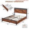 Sturdy Full/Queen Bed Frame with RGB Light, 4 Storage Drawers, Fast Charging Headboard, Wooden Slats, and Noise-Reducing Design - 2 of 4