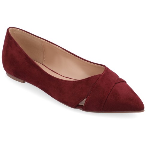 Journee Collection Womens Winslo Slip On Pointed Toe Ballet Flats Wine ...
