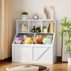 ODK Kids Bookshelf and Toy Storage, Kids Toy Storage Organizer, Toy Storage Cabinet, Toddler Bookshelf Toy Organizer and Storage Bins for Playroom - 2 of 4