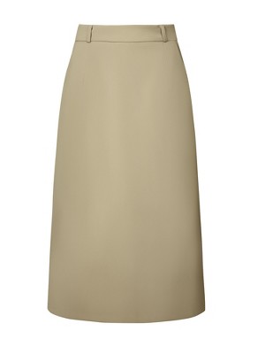 INSPIRE CHIC Women's High Waist Split Back Work Midi Pencil Skirt
