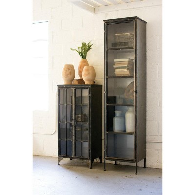 Iron and Glass Two-Door Apothecary Cabinet – 49" Tall Storage Cabinet by Kalalou