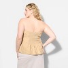 Women's Foldover Linen Blend Tube Top - Wild Fable™ - 3 of 3